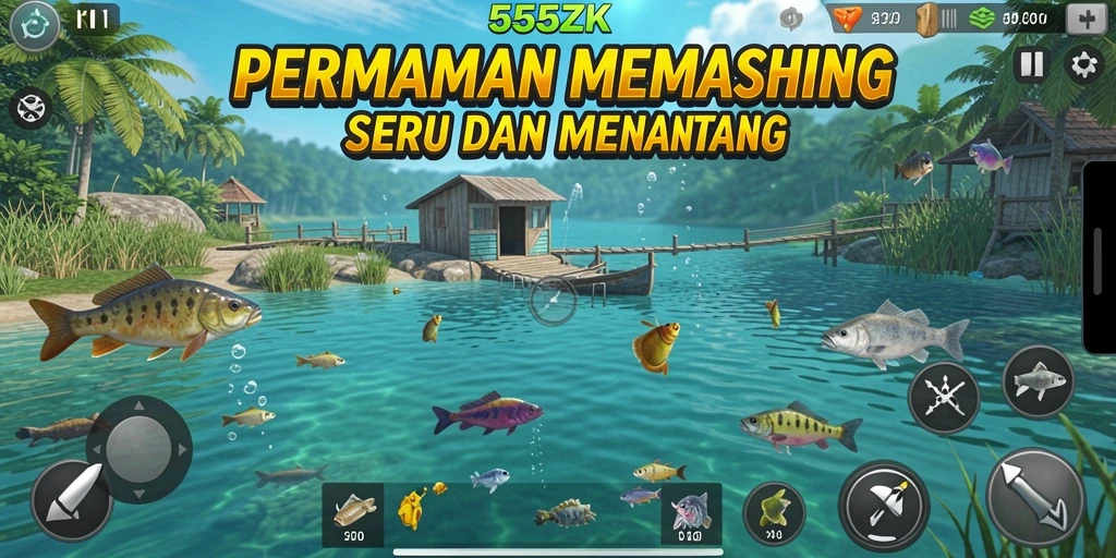 Gameplay seru memancing dengan ikan beragam di 555ZK.