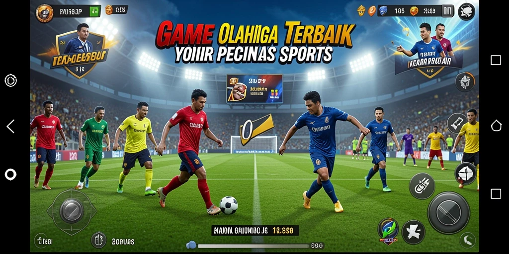 Screenshot utama menunjukkan momen seru dalam pertandingan olahraga.