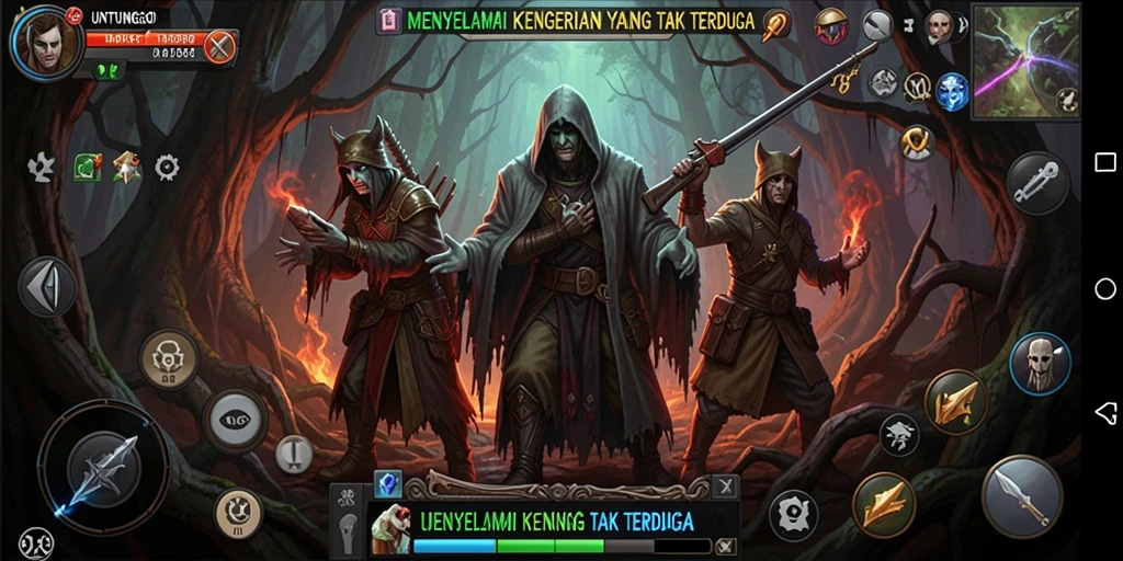 Tampilan gameplay <strong>UNTUNGGO</strong> yang mengerikan dan mencekam.
