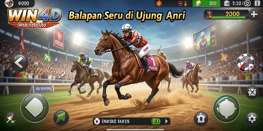 Tampilan menakjubkan dari gameplay balapan di WIN4D.